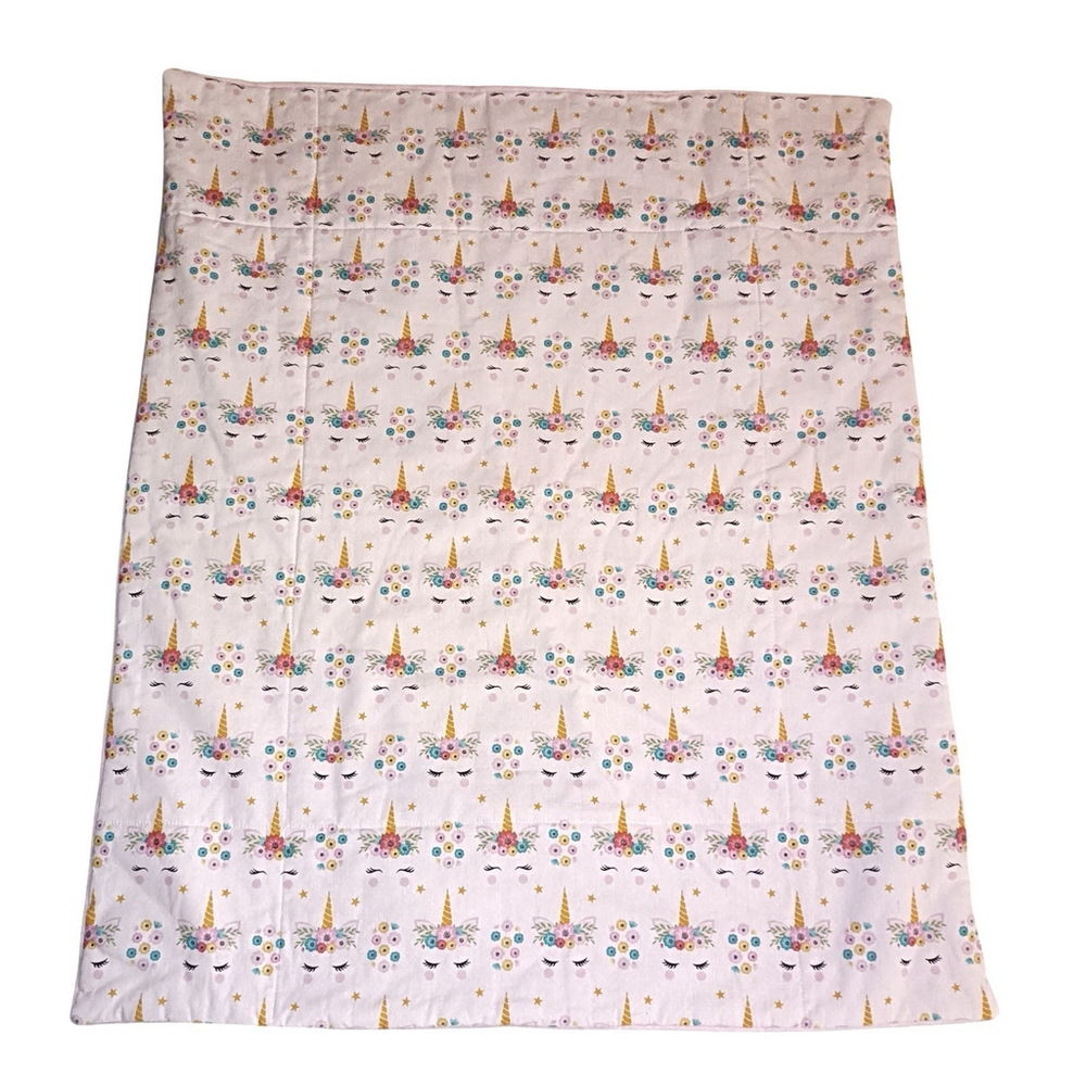 Handmade Baby Toddler Flower Unicorn Horn Eyelash Security Blanket Pink 35x28.5